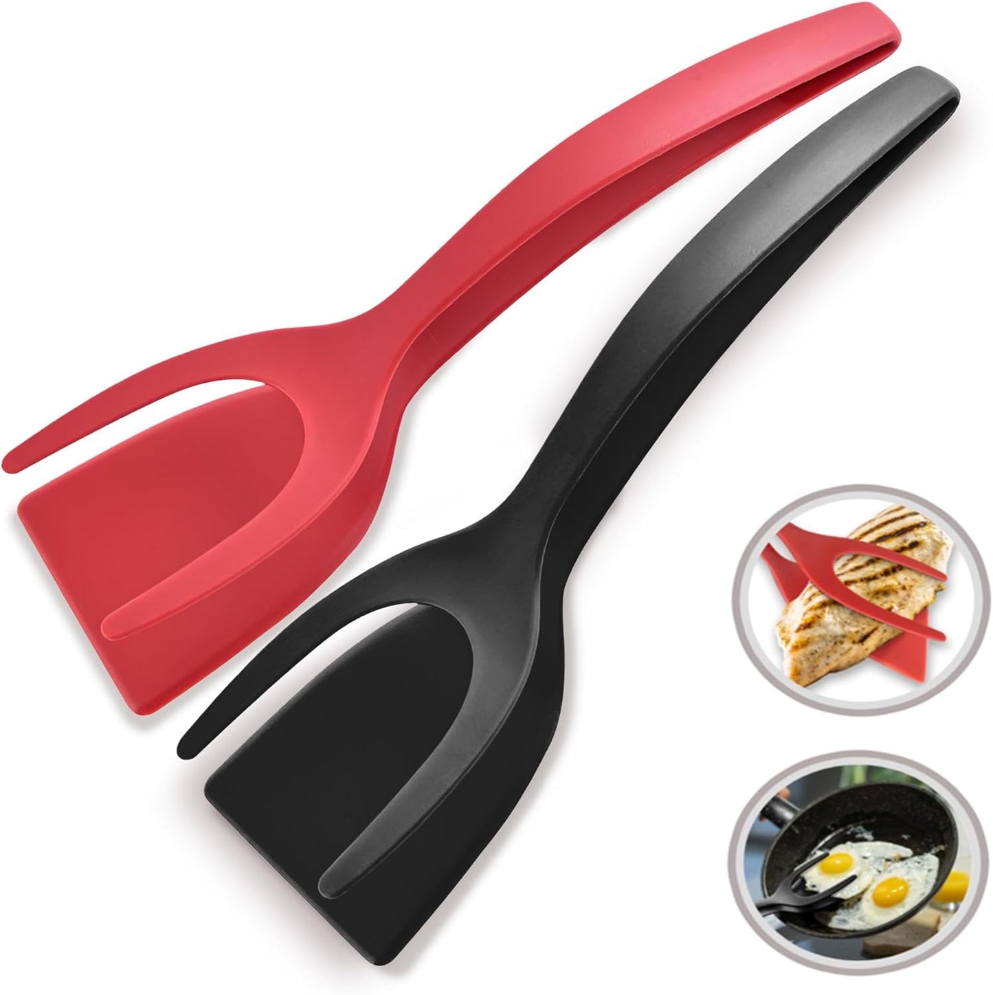 2-in-1 Grip & Flip Spatula Tongs | ChopGizmo