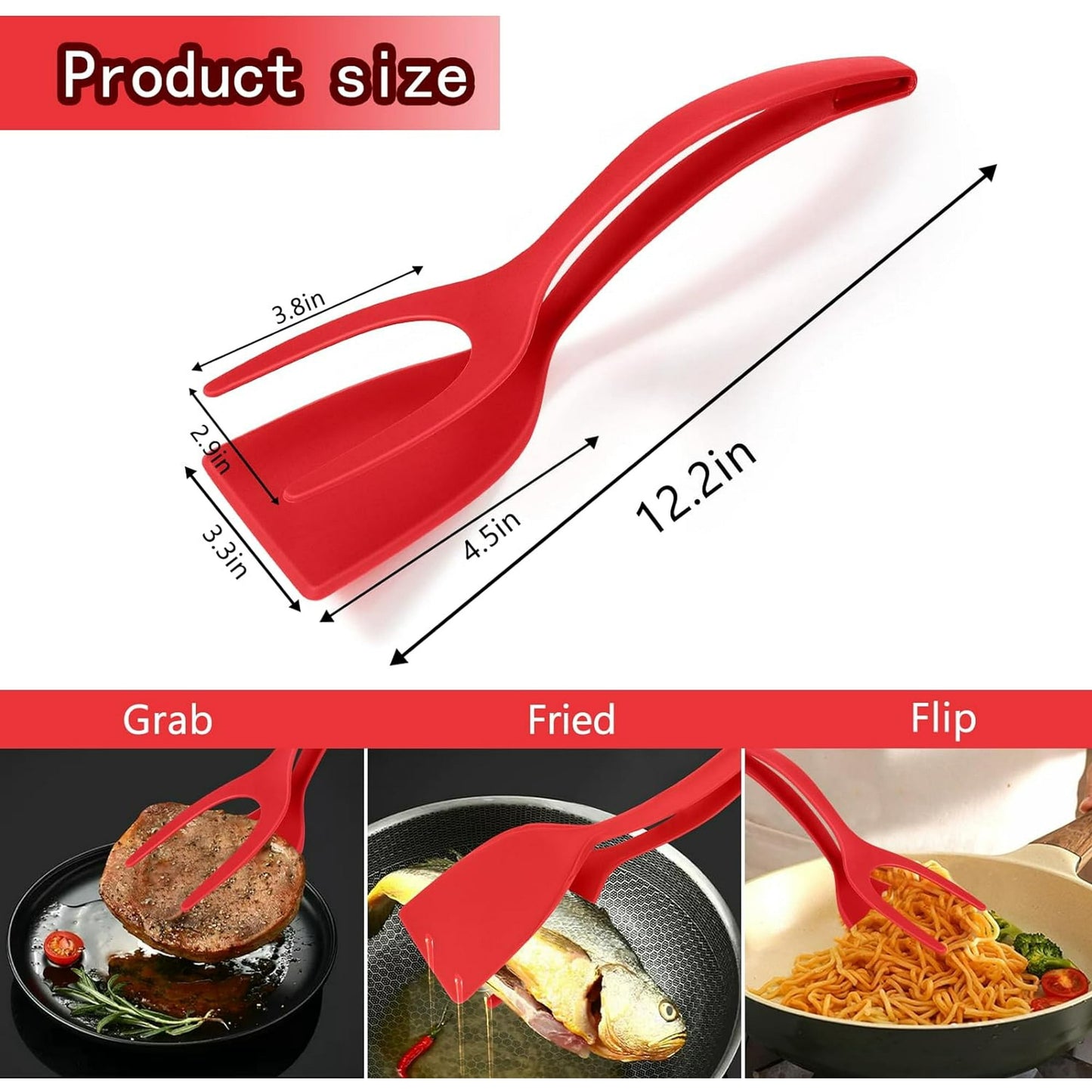 2-in-1 Grip & Flip Spatula Tongs | ChopGizmo 5