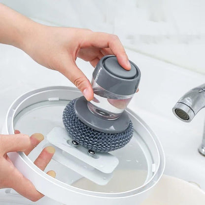 🔥Kitchen Soap Press Dispensing Palm Brush